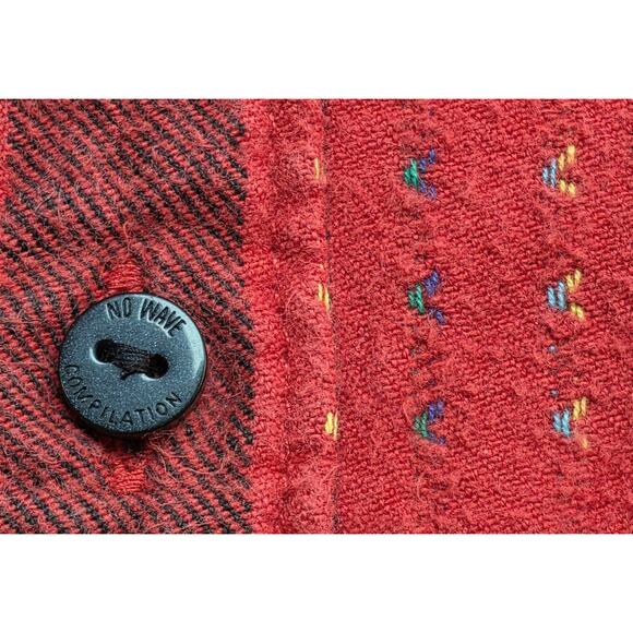 RVCA Mens Medium Flannel Shirt Red Black Plaid Button-up Heavyweight Cotton - Picture 4 of 10